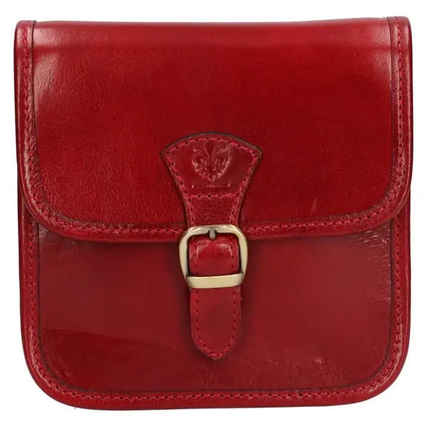 Dámska crossbody kožená kabelka Italia Jitka - červená