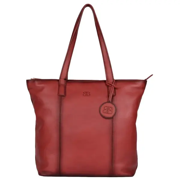 Dámska kožená kabelka Bellicci Alice - červená