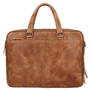 Kožená business taška na notebook Lagen Jones - koňak