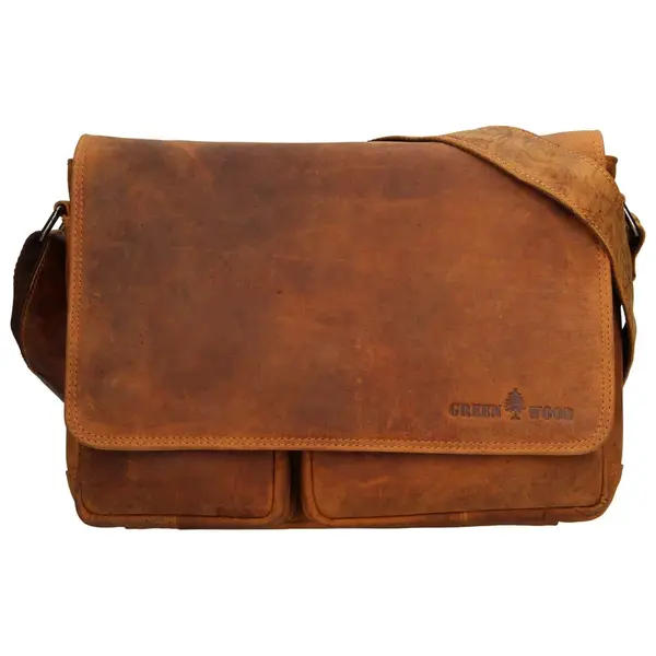 Pánska kožená taška cez rameno Greenwood Josh - svetlo hnedá