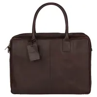 Kožená taška na notebook Burkely Taylor - tmavě hnědá