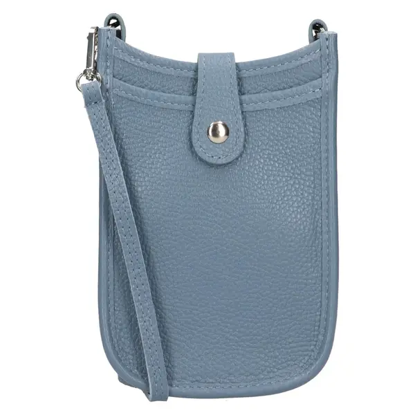 Dámská kožená kabelka na mobil a doklady Italia Simma - modrá