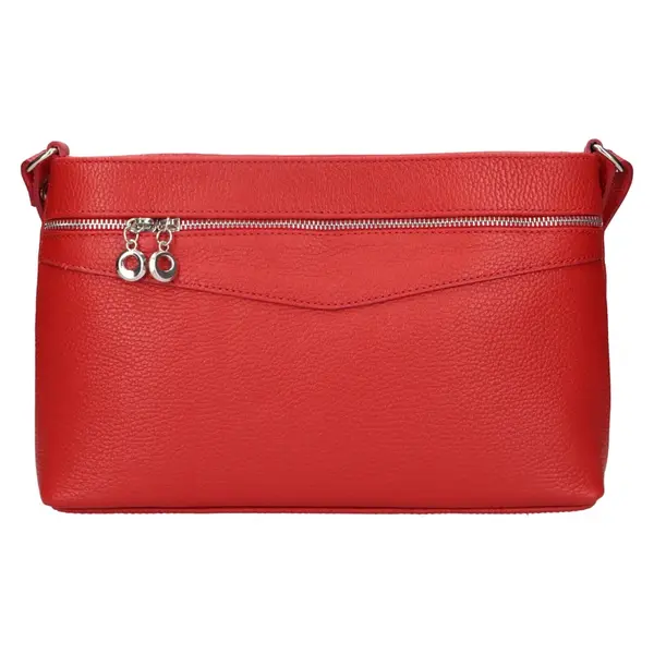 Dámská kožená crossbody kabelka Italia Benea - červená