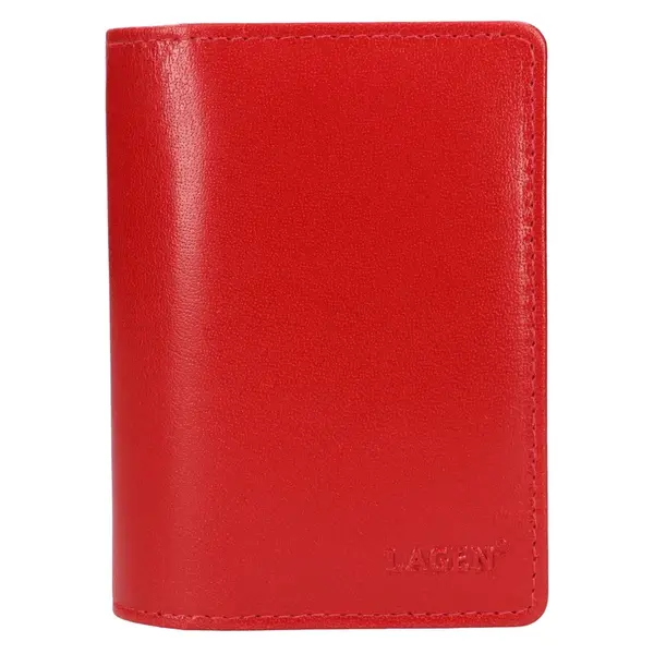 Dámské kožené pouzdro na doklady Lagen Erena - červená