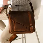 Pánská kožená taška přes rameno Greenwood Kane - světle hnědá