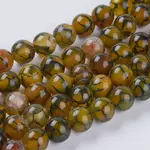 Natural Dragon Veins Agate Beads Strands
