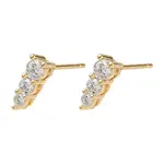 Brass Micro Pave Clear Cubic Zirconia Flat Round Stud Earring Findings