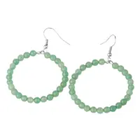 Fashionable Natural Aventurine Hoop Earrings for Women
