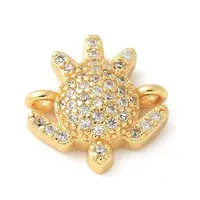 Brass Micro Pave Cubic Zirconia Connector Charms