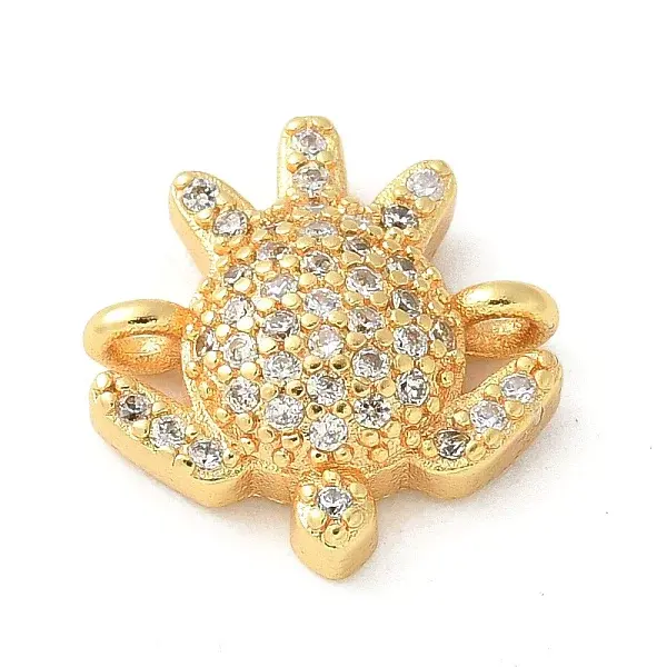 Brass Micro Pave Cubic Zirconia Connector Charms
