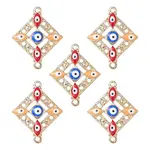 Alloy Enamel Connector Charms with Synthetic Turquoise