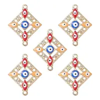 Alloy Enamel Connector Charms with Synthetic Turquoise