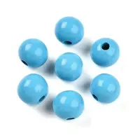 Painted Natural Wood Beads