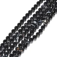 Natural Black Agate Beads Strands