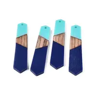 Opaque Resin & Walnut Wood Pendants