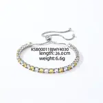 Brass Micro Pave Cubic Zirconia Slider Bracelets for Woman