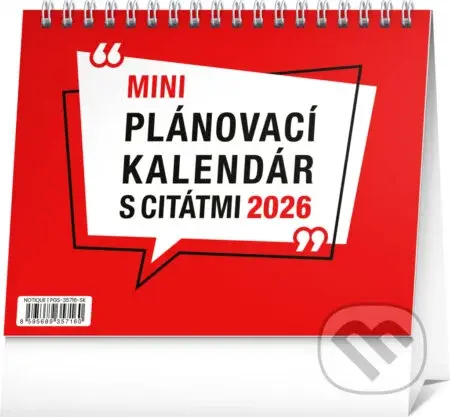 NOTIQUE Stolový MINI Plánovací kalendár s citátmi 2026