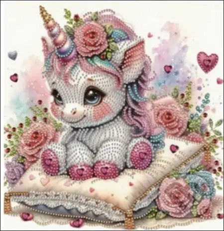 Diamantové malování Květinový jednorožec