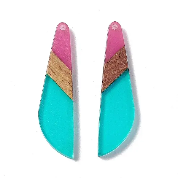 Transparent Resin & Walnut Wood Big Pendants