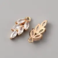 Brass Micro Pave Clear Cubic Zirconia Pendants