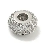 Rack Plating Brass Micro Pave Cubic Zirconia Beads