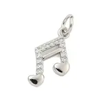 Brass Micro Pave Clear Cubic Zirconia Charms