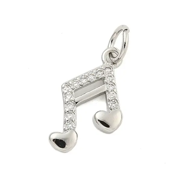 Brass Micro Pave Clear Cubic Zirconia Charms