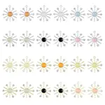 24Pcs 12 Colors Cat Eye Sun Pendants with Crystal Rhinestone