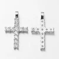 Latin Cross Brass Micro Pave Cubic Zirconia Pendants