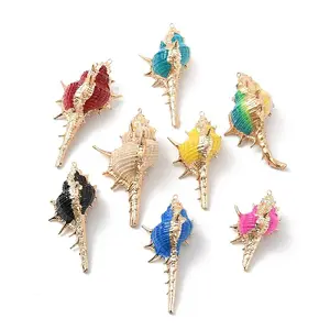 Electroplate Spiral Shell Big Pendants