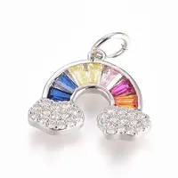 Brass Micro Pave Cubic Zirconia Pendants