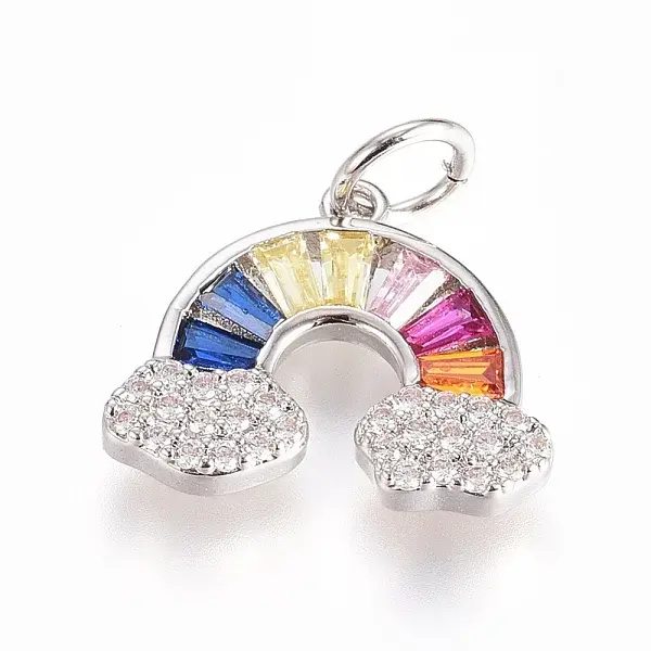 Brass Micro Pave Cubic Zirconia Pendants