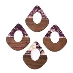 Transparent Resin and Walnut Wood Pendants