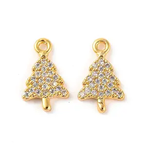 Brass Micro Pave Clear Cubic Zirconia Pendants