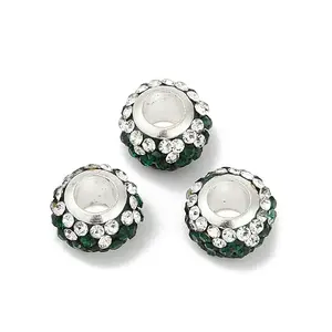 Alloy Rhinestone Clay Pave Beads