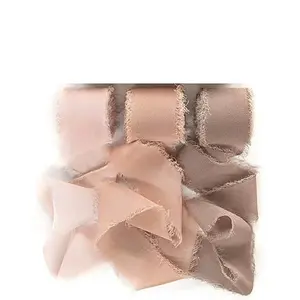 3 Rolls 3 Colors Polyester Raw Edged Ribbon