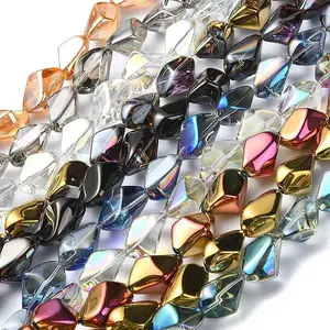 Electroplate Transparent Glass Beads Strands