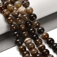 Dyed Natural Banded Agate Beads Strands