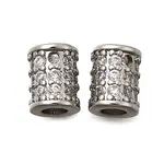 Brass Micro Pave Cubic Zirconia Beads