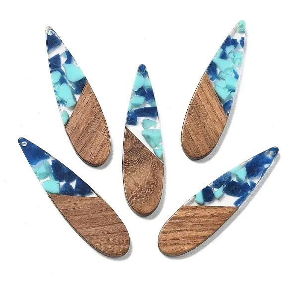 Resin and Walnut Pendants