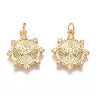 Brass Micro Pave Cubic Zirconia Pendants