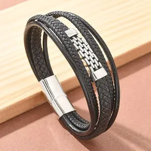 Braided Microfiber Leather Multi-strand Bracelets