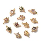 Brass Pave Glass Connector Charms