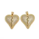 Brass Micro Pave Cubic Zirconia Pendants