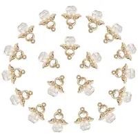 20Pcs Rainbow Plated Glass Pendants