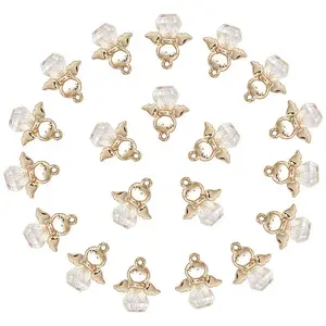 20Pcs Rainbow Plated Glass Pendants