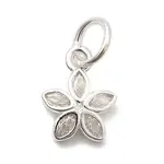 925 Sterling Silver Pave Clear Cubic Zirconia Flower Charms