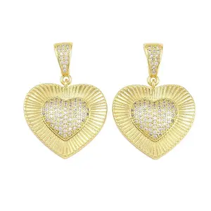 Brass Micro Pave Cubic Zirconia Pendants