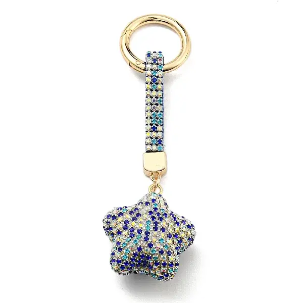 Resin Rhinestone Alloy Keychain