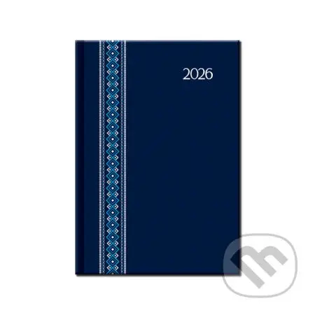 Denný diár FOLK EXTRA 2026 (modrý) (12-mesačný, A5, s farebnou oriezkou)